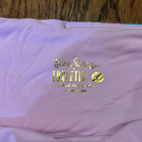 Lilly Pulitzer High Waisted Midi Luxletic Leggings Happy as a Clam Size Large - Picture 5 of 8